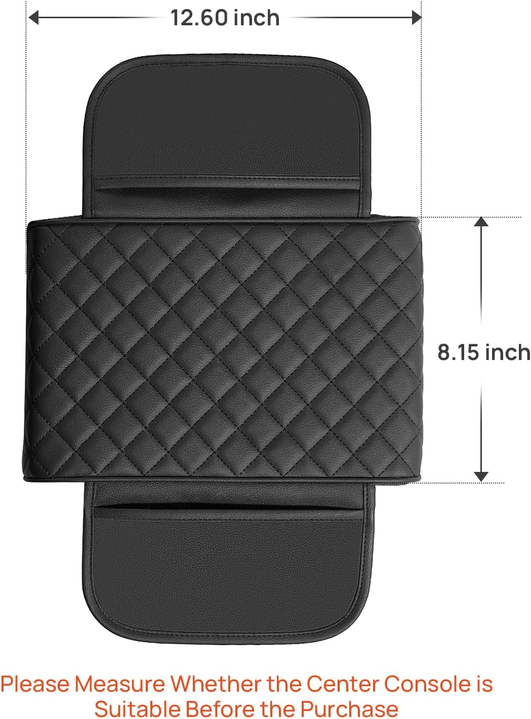 JOYTUTUS Center Console Cover for SUV Sedan, Thick Arm Rest Pad with Storage Bag Leather Middle Console Protector, ‎12.6" x 7.8" x 2.16"