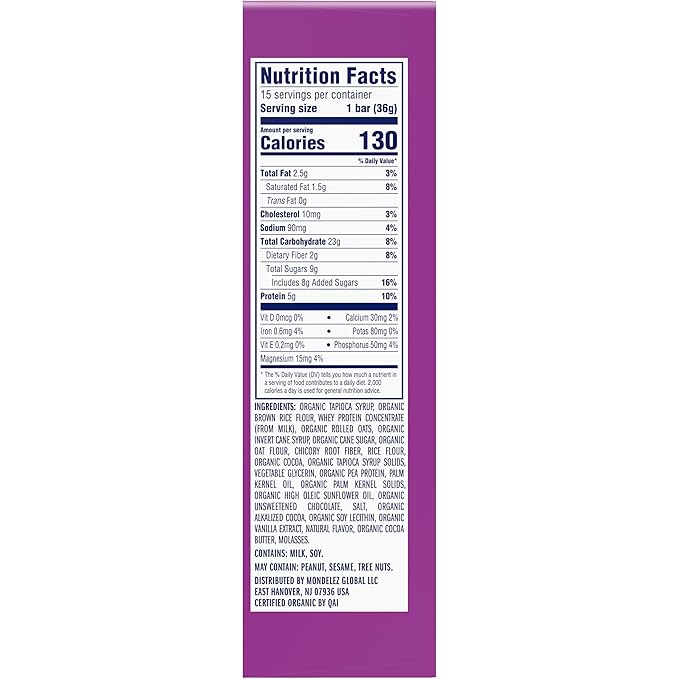 Zbar Protein - Chocolate Chip - Crispy Snack Bars - Made with Organic Oats - Non-GMO - 5g Protein - Gluten Free Protein Bars (15 Pack)