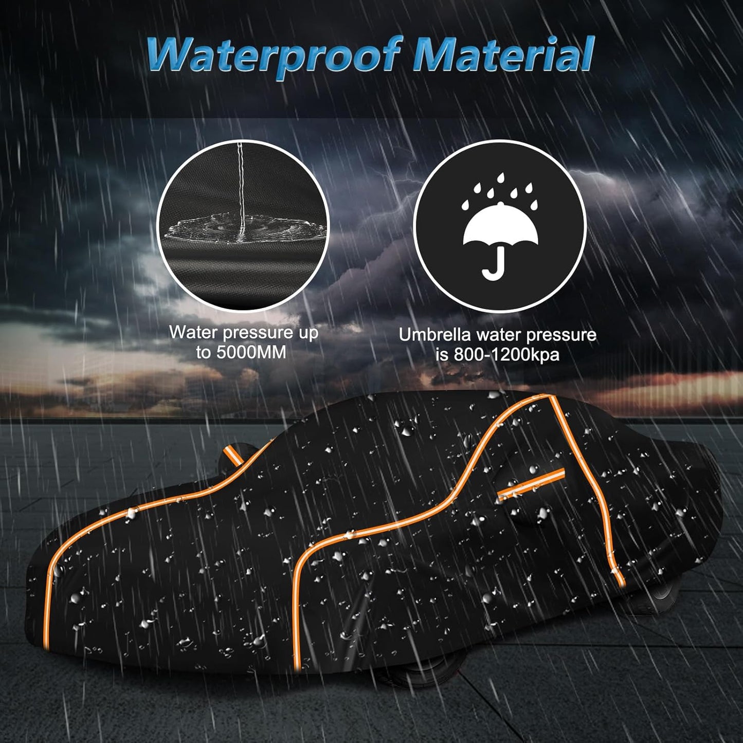 Car Cover for Chevy Camaro 1982-2002, Waterproof 210D Oxford Cloth and Cotton Cover Outdoor Full Car Covers with Zipper Windproof Heavy Duty All Weather with Wind, Sun, UV and Dust Protectio