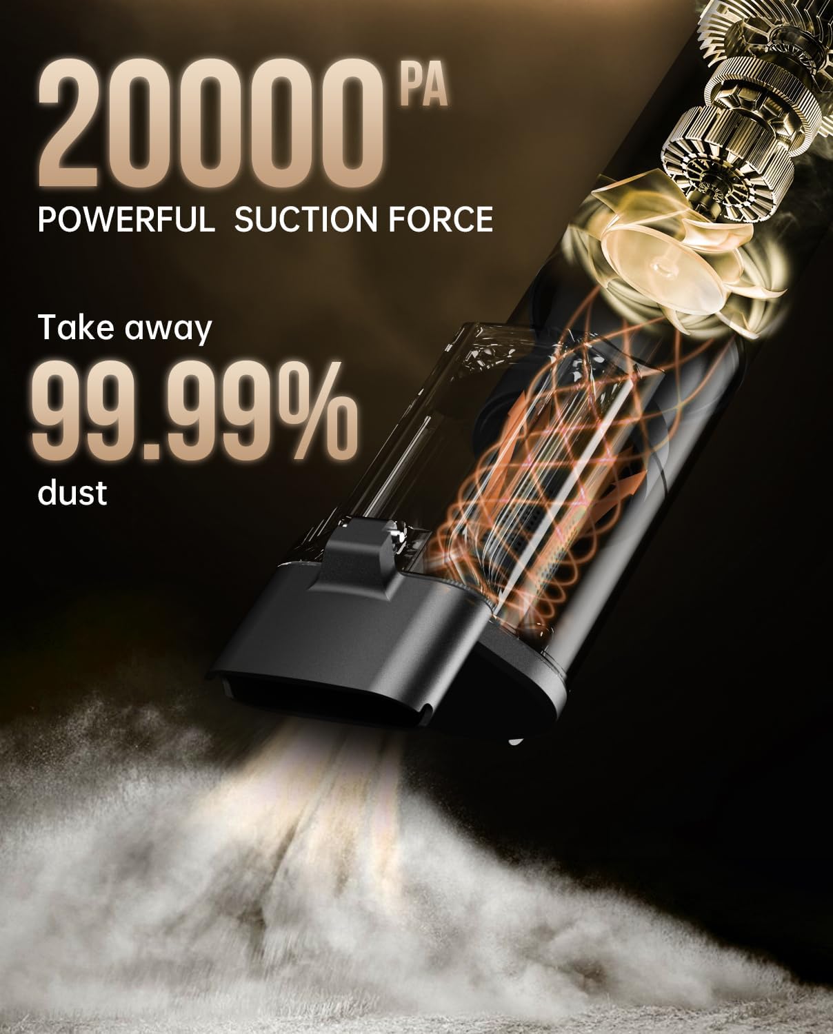 Car Vacuum, Portable Vacuum for Car with 20000PA, 5 in 1 Handheld Car Vacuum Portable Cordless with Flexible Hose, 50 Mins Runtime,3H Type-C Fast Charge, Handheld Vacuum for Car, Home,Cleaning