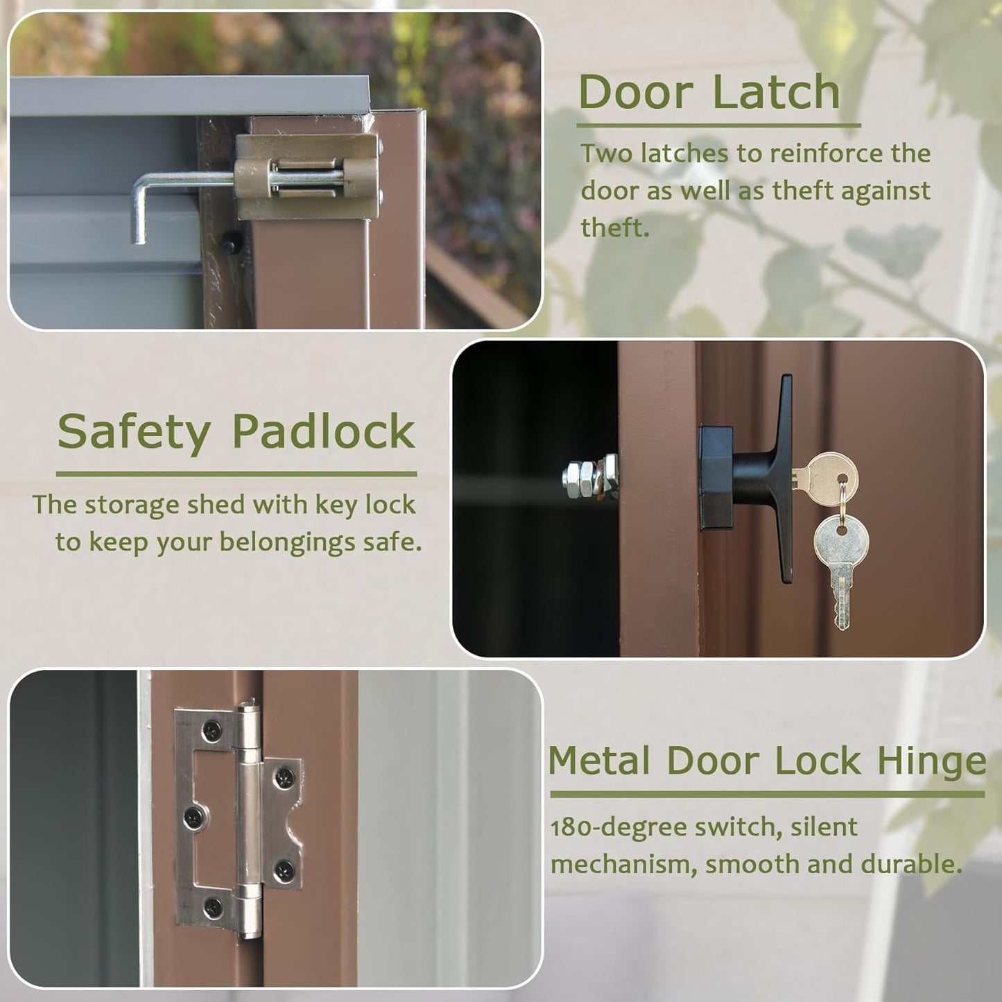 IKERY Metal Storage Shed - 6' x 4' with Double Lockable Doors, Garden and Backyard Tool Shed for Bikes, Weather - Resistant, Dark Gray