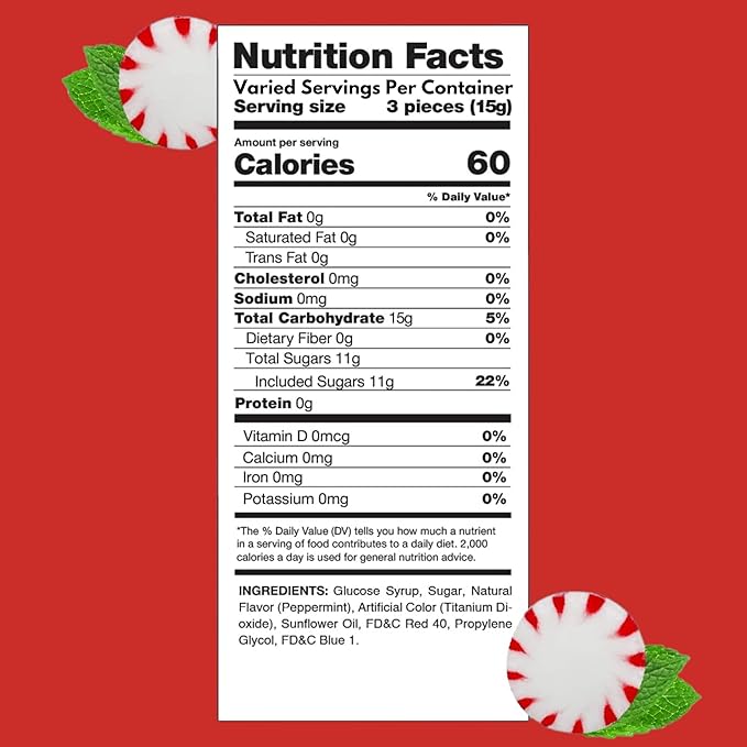 American Old Fashioned Peppermint Starlights Mints Hard Candy Discs Individually Wrapped Bulk 3 Lb's 200+ pcs (48-Oz)