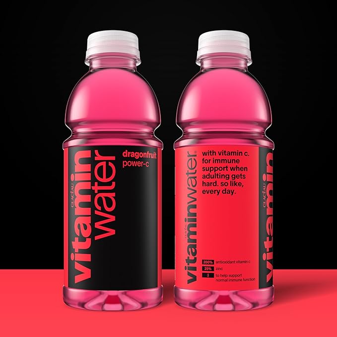 vitaminwater Power-C Dragonfruit Nutrient Enhanced Flavored Water Beverage, 20 fl oz Bottles, 12 Pack