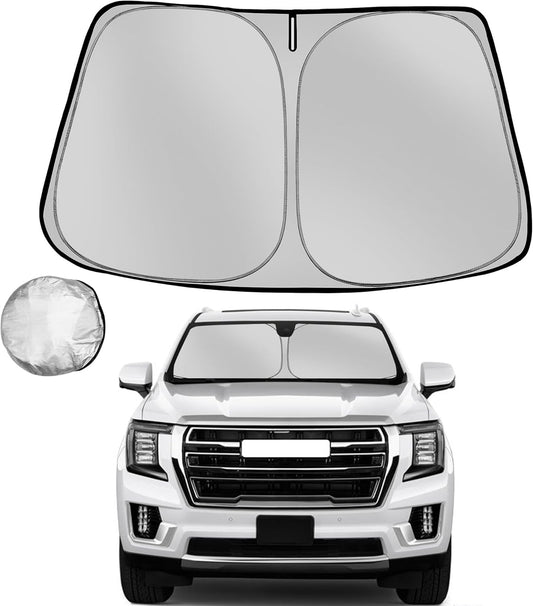 Windshield Sun Shade for 2021-2025 GMC Yukon XL Foldable Sun Sunshade for Car Front Window Blocks UV Rays and Heat Automotive Interior Protector Custom Fit Accessories