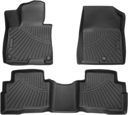 Powerty Floor Mats for 2023-2025 Kia Sportage Hybrid Accessories All Weather Floor Liner 3D TPE 1st & 2nd Row Floor Mat Heavy-Duty Floor Liners