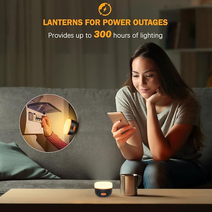 Siivton Camping Lantern Rechargeable, Power Bank 6400mAh, Tent Lights for Camping, Portable LED Camping Light with Remote, Magnetic Base, Waterproof, 5 Light Mode for Hurricane Emergency Hiking Home