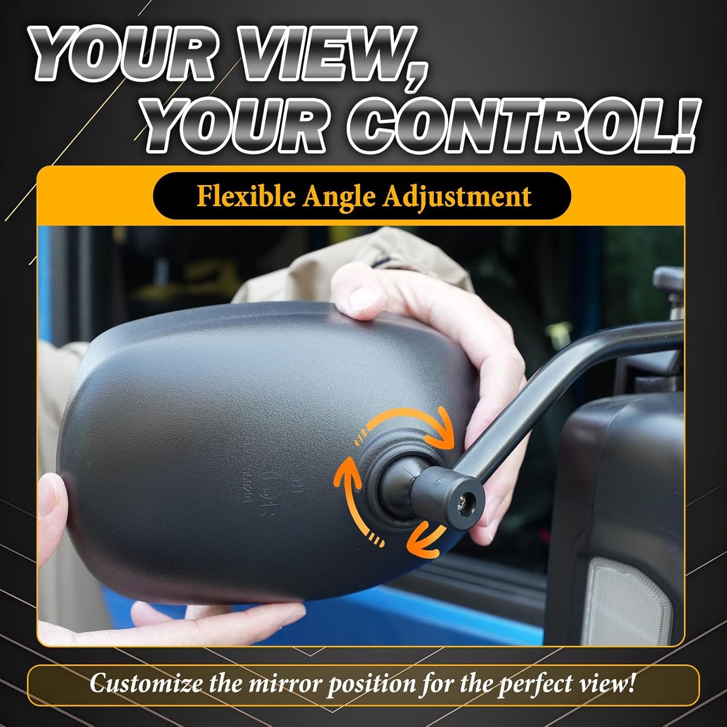 Universal Clip on Towing Mirrors Extensions for Towing, Side Mirror Extenders for Towing with RainProof, Convex Rearview Mirror, Tow Mirrors for Car Truck Trailer RV SUV, 2 Pack