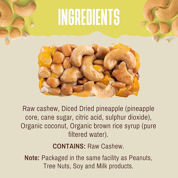 ToYou Chewy Fruit and Nut Bars - Healthy Protein Snacks | Piña Colada - 1.41 Ounce (Pack of 12) | Soft Chewy, Vegan, Fiber-packed Granola Bars for Adults and Kids, Made with Natural Ingredients