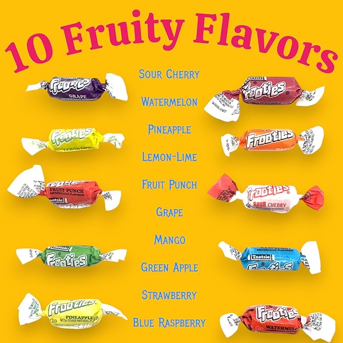 Totsie Fruities Assorted Fruity Flavored Chewy Candy-1.5 lbs of 10 Mixed Flavors Individually Wrapped, Fruit Chews, Gluten and Peanut Free, Ultimate Variety(24 oz)