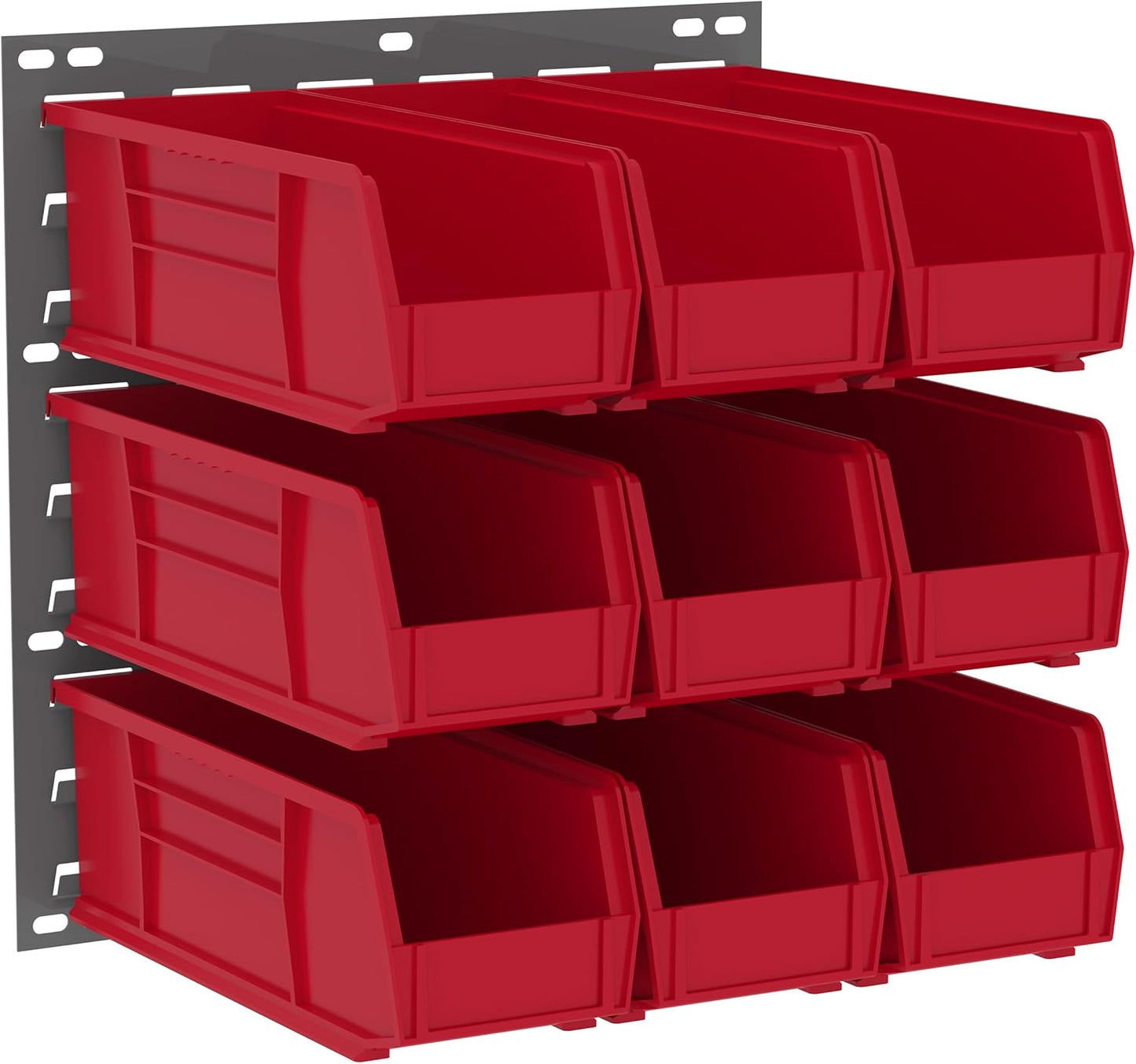 Akro-Mils 30618 Heavy Duty Wall Mount Garage Storage Steel Louvered Panel | Wall Storage Bin Hanging Organizer System for AkroBins, 18-Inch W x 19-Inch H, Grey, 4 Pack