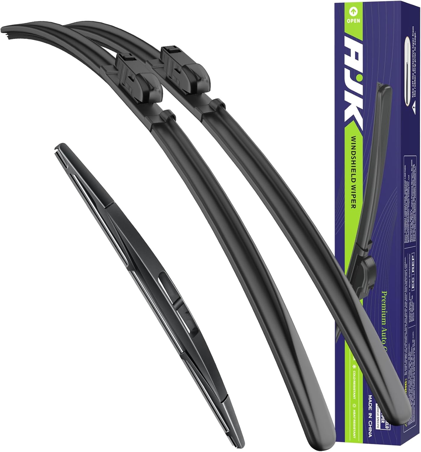 AJK Wiper Blades for Subaru Impreza 2017 2018 2019 2020 2021 2022 2023 2024, 3 Piece All Weather OEM Quality Automotive Replacement Windshield Wiper Blades for My Car