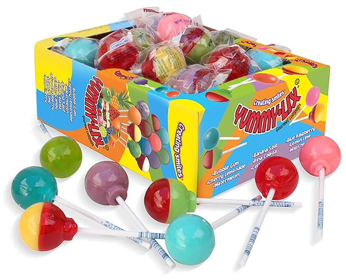 Yummy-Lix Lollipops (Pack of 24, Gourmet Round)
