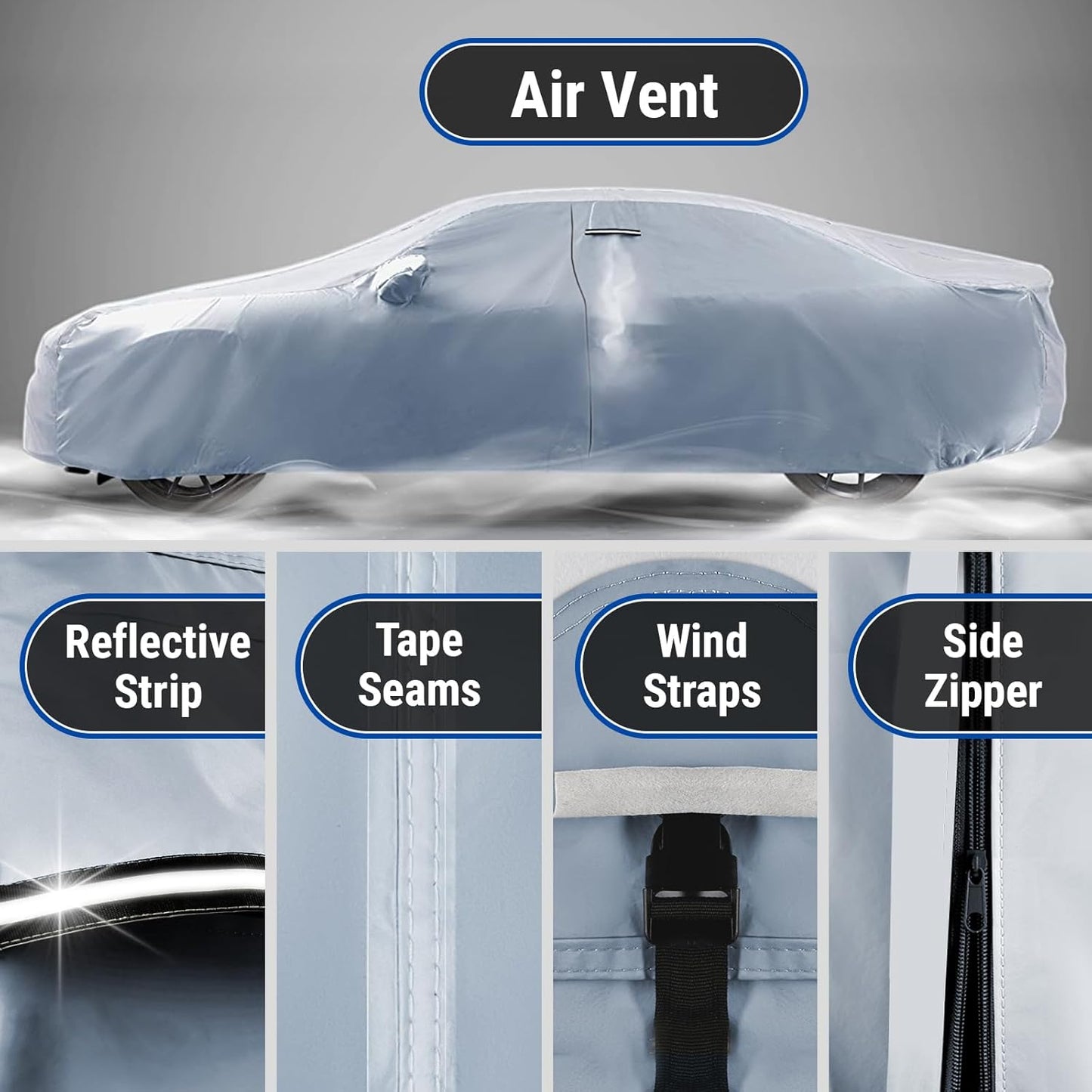 iCarCover Premium Car Cover for 1998-2002 Chevy Prizm Heavy Duty Waterproof All Weather Automobiles Custom Fit Indoor Outdoor UV Snow Protection Covers with Straps and Bag