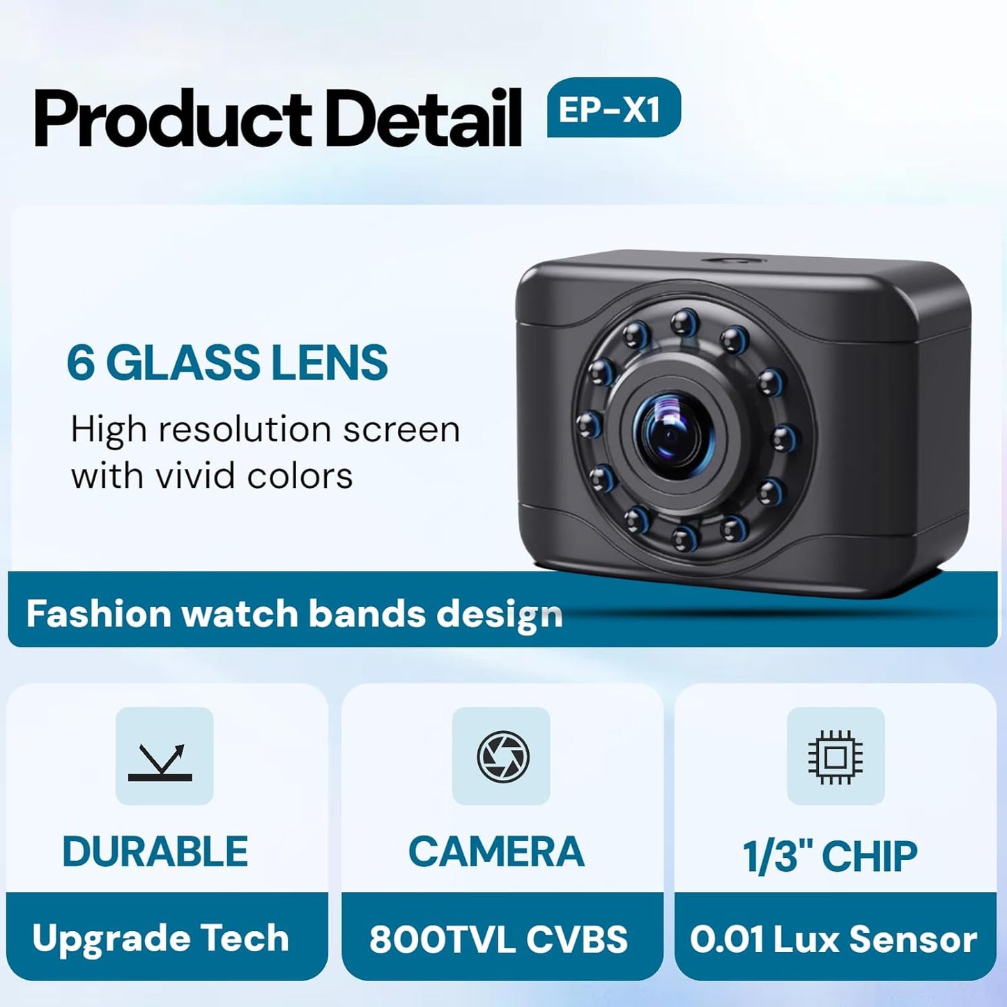 X1 Backup Camera for Car License Plate Reverse Cam, IP69 Waterproof Rearview Camara de Reversa de Auto Clear Night Vision, 149 Degree Wide View Angle - NTSC 12V