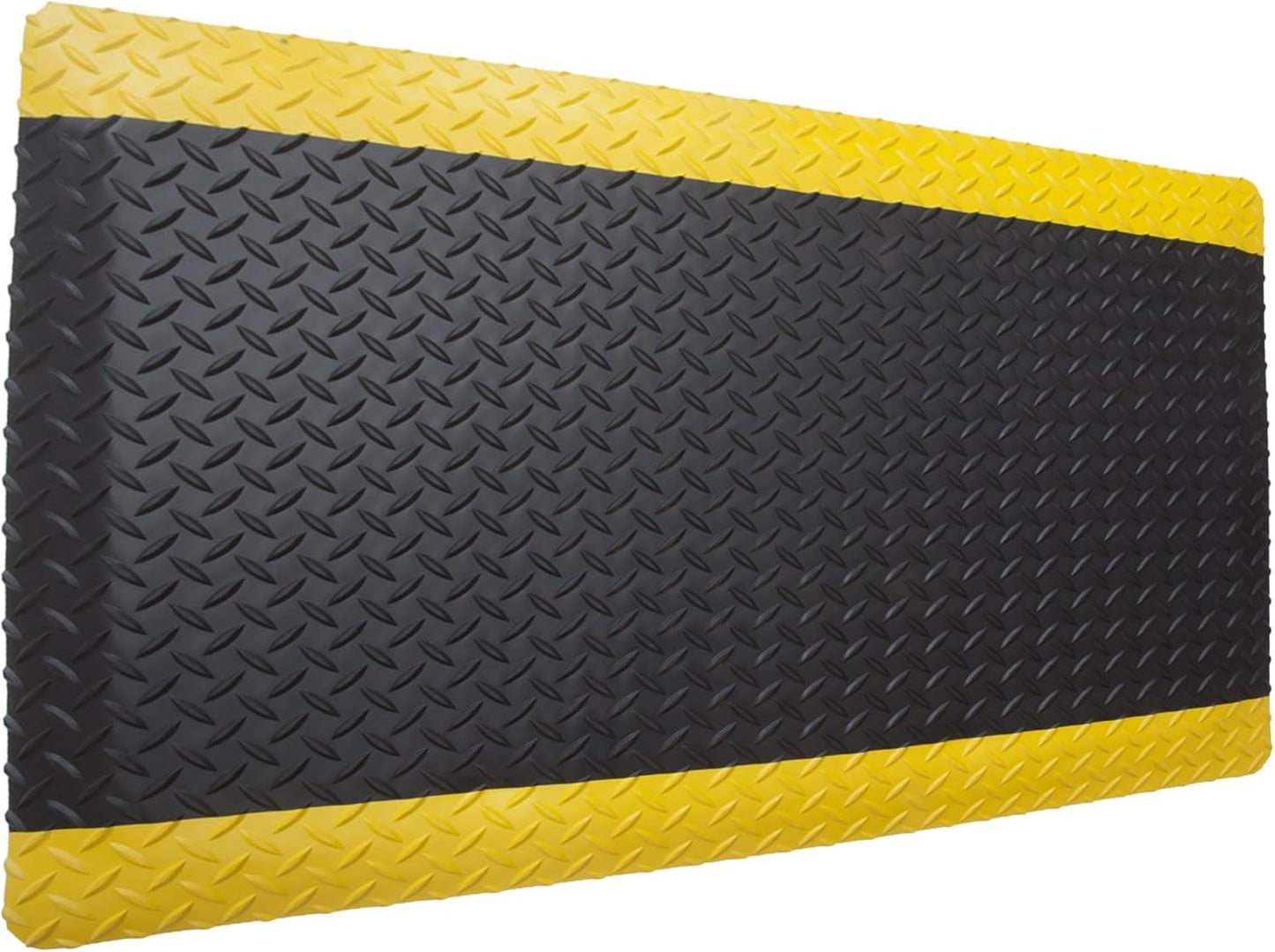 Rhino Mats, American Classic Diamond Anti-Fatigue Mats, Industrial Ergonomic Comfort Standing Mat for Work, Home, Garage, Office, Kitchen or Anywhere (Black/Yellow 9/16" Thick, 3 FT. x 24 FT.)