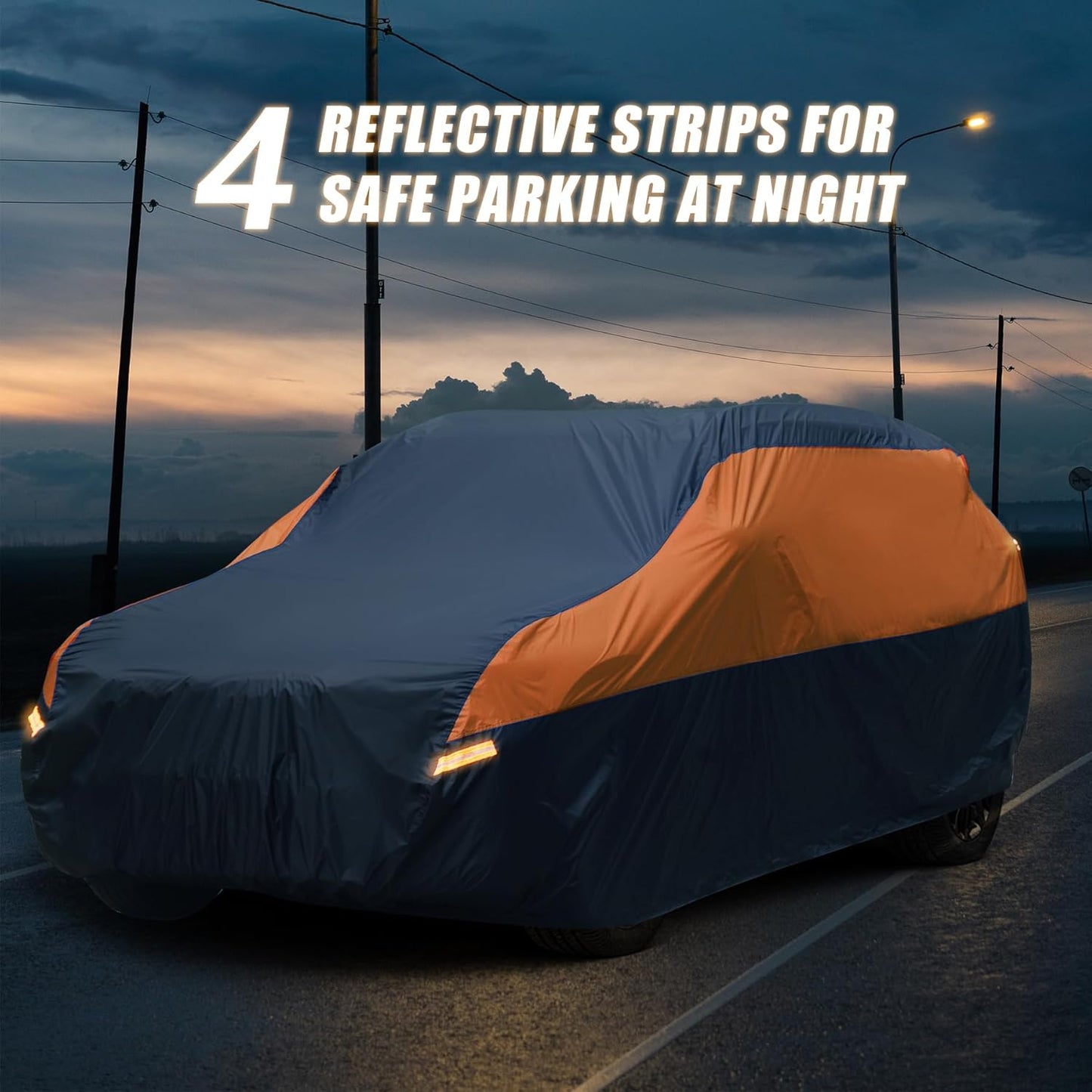 SUV Car Cover Waterproof All Weather,Cover Full Exterior Cover Windproof Outdoor Full Car Cover UV/Snow/Hail/Dust Protection Fit SUV Jeep-Length 190" to 200"