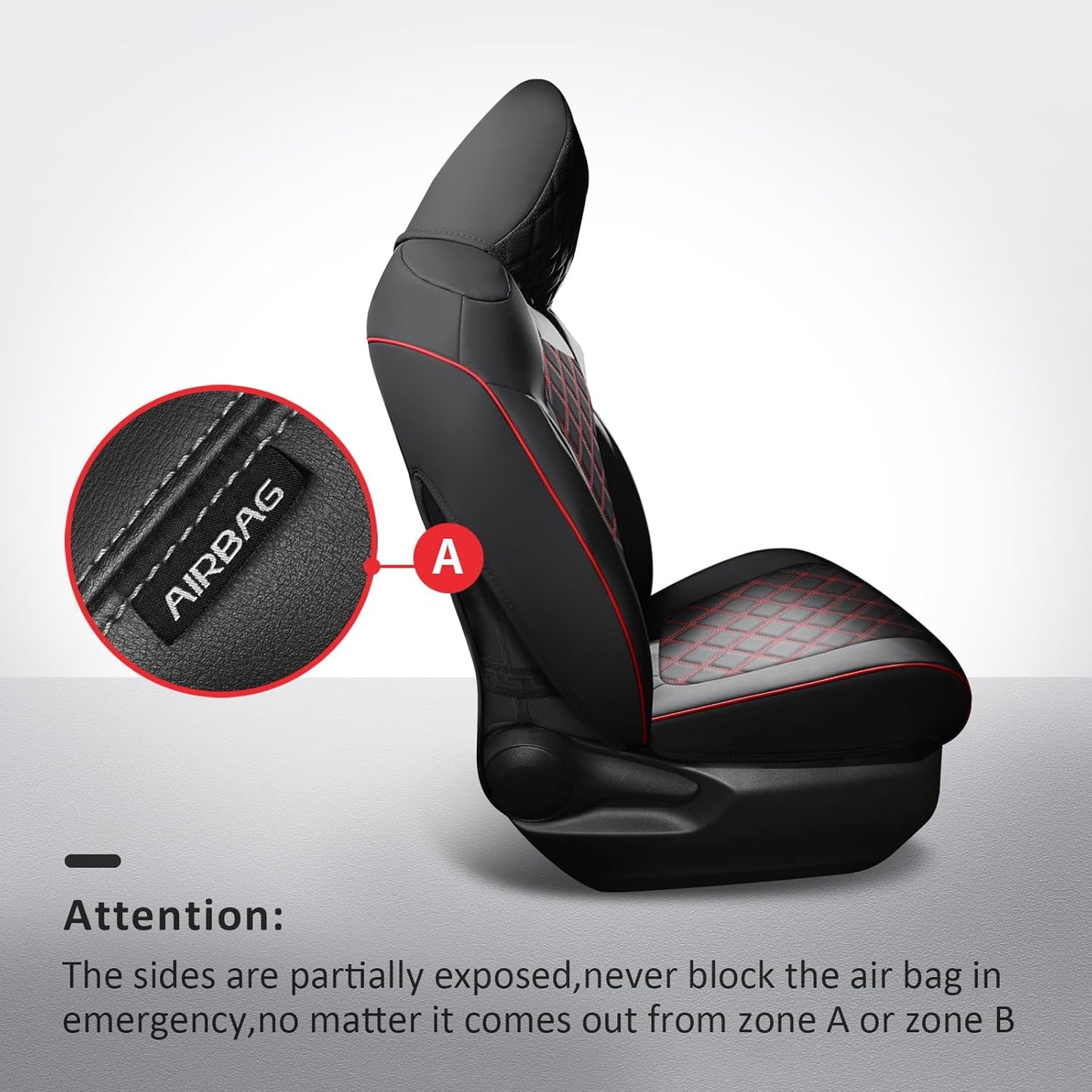 MIROZO Car Seat Covers for Toyota Rav4,Waterproof Rav4 Seat Covers Compatible with 2019 2020 2021 2022 2023 2024 2025 Toyota RAV4 Hybrid LE XLE Limited Seat Cover Full Set(Black and Red)