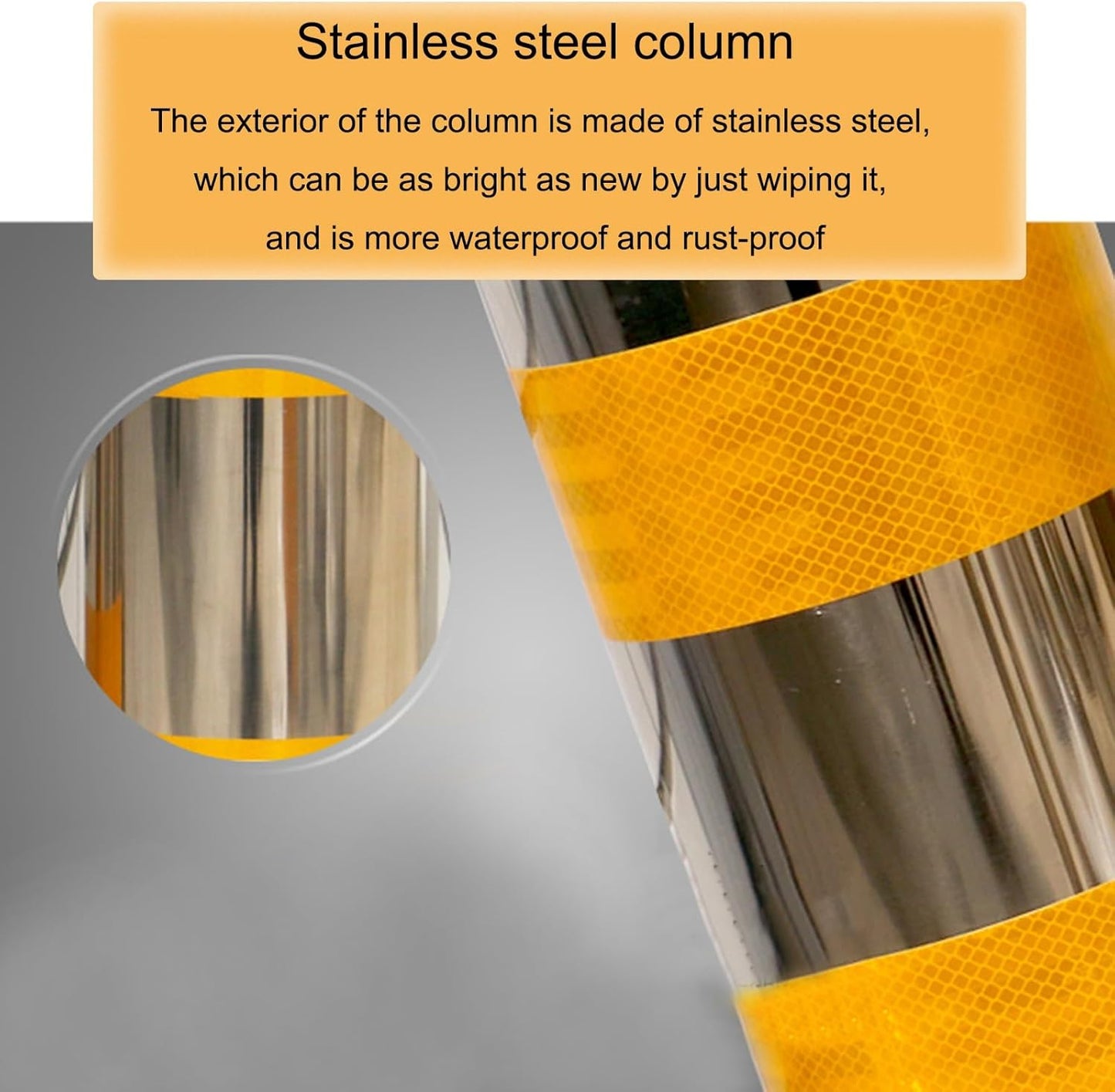 Safety Barrier Bollard, Steel Car Parking Protection Posts, Caution Cones, Driveway Barrier, Parking Stopper for Garage, Perfect for Traffic-Sensitive Area(Yellow (2PCS))