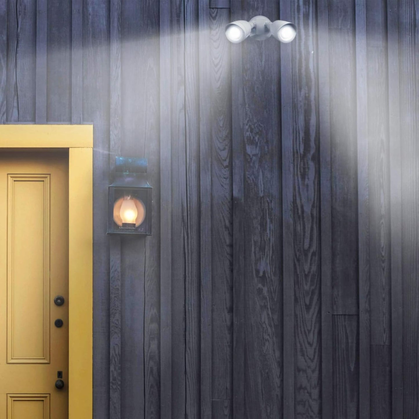 Ciata Flood Lights Outdoor, 20-Watt LED Bullet Head Security Flood Lights, Dual Head, RoHS and FCC Complaint, IP65 Rated, 1900 Lumens, 2KV Surge Protection, Die-Cast Aluminum in White Finish – 4000K