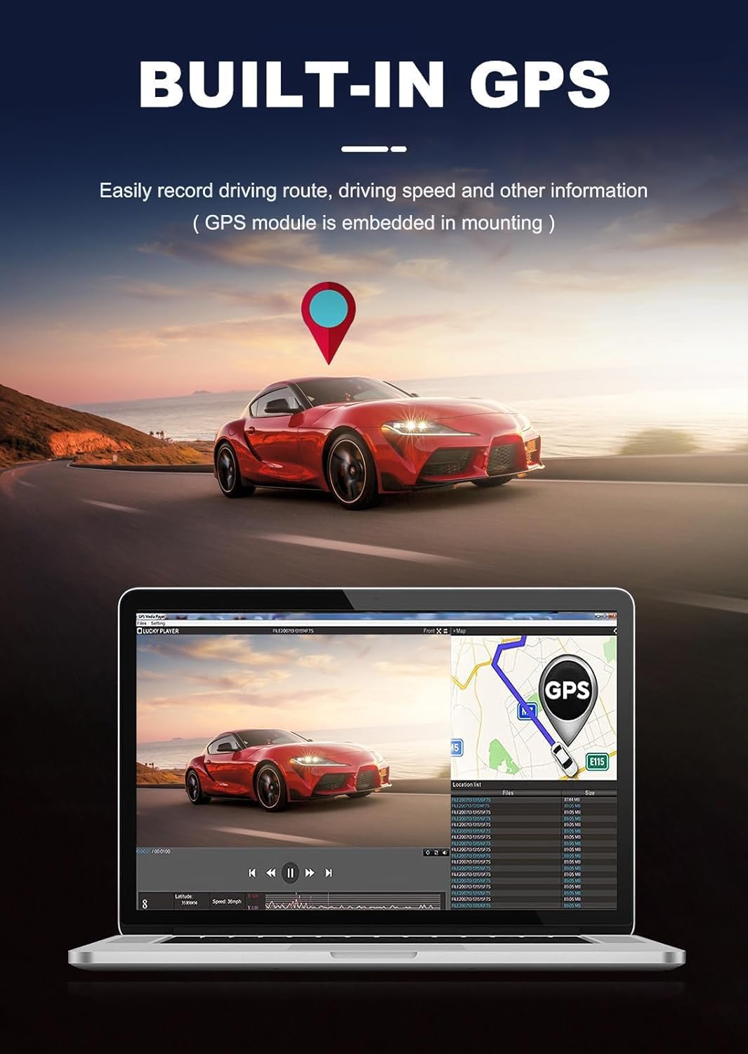 JOMISE Dash Cam Front and Rear 4K+1080P, 3" LCD, Starvis Sensor, Built-in GPS, WDR, Night Vision, Dash Camera for Cars with WiFi, Parking Mode, 32GB Card, Reliable Dashcam for Safety Recording