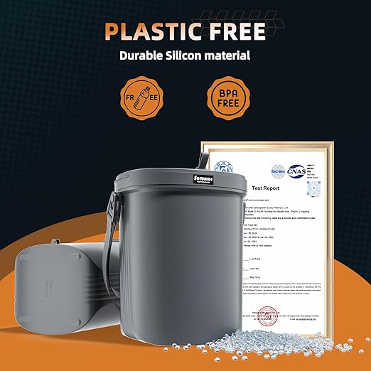 Surume 2 Gallon Silicon Car Trash Can with Lid - 100% Leak-Proof Trash Bin, Waterproof Garbage Can, Gifts for Men and Women