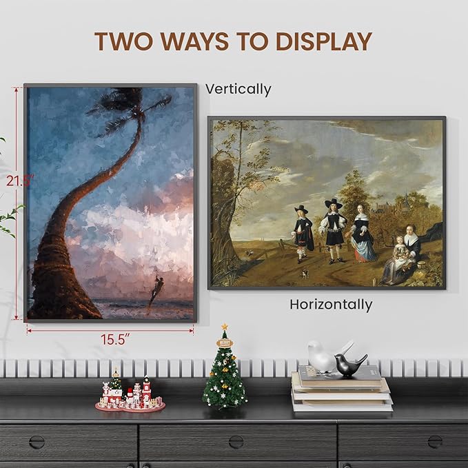 Heimlove 16x22 Metal Picture Frame,Black Aluminum Wall Gallery Poster Puzzles Artwork frames-Real Tempered Glass,Mounting Horizontally or Vertically Decor for Wall-3 Pack