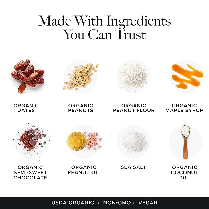 Truvani Plant Based Snack Bars | Peanut Butter Chocolate Chip 1 Pack | 8g Protein | USDA Organic and Vegan | The Only Bar | Dairy, Soy, and Gluten Free | Individually Wrapped