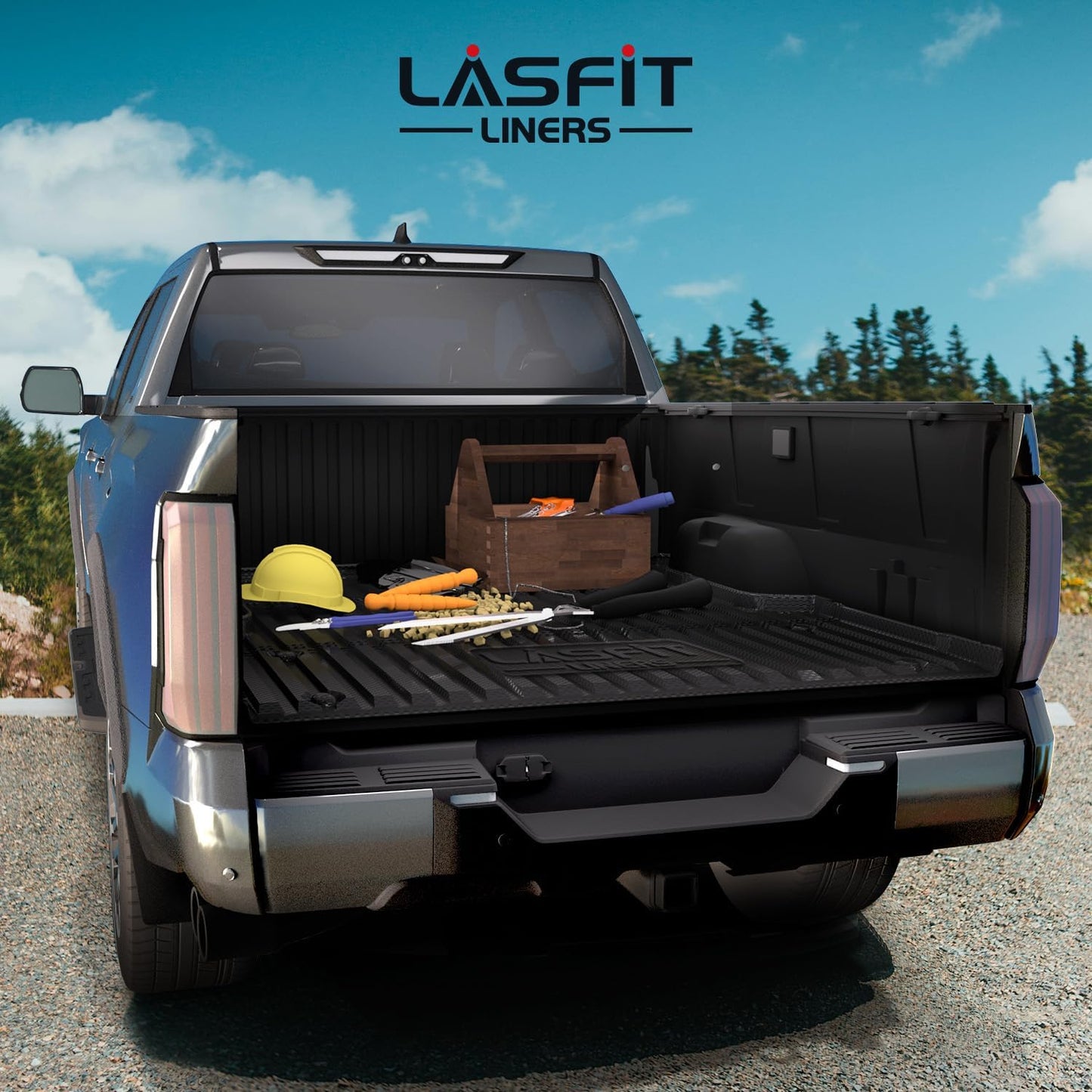 LASFIT Bed Mat for Toyota Tundra 2025 2024 2023 2022 Truck Bed (5.5FT,5.5'), All Weather 5.5 FT Bed Liner for Toyota Tundra Accessories TPE Trunk Mat Cargo Mat, Black