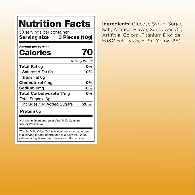 Arcor Butterscotch Hard Candy | 2-Pound Bag | Classic Yellow Candy Bulk | Individually Wrapped Butterscotch Discs