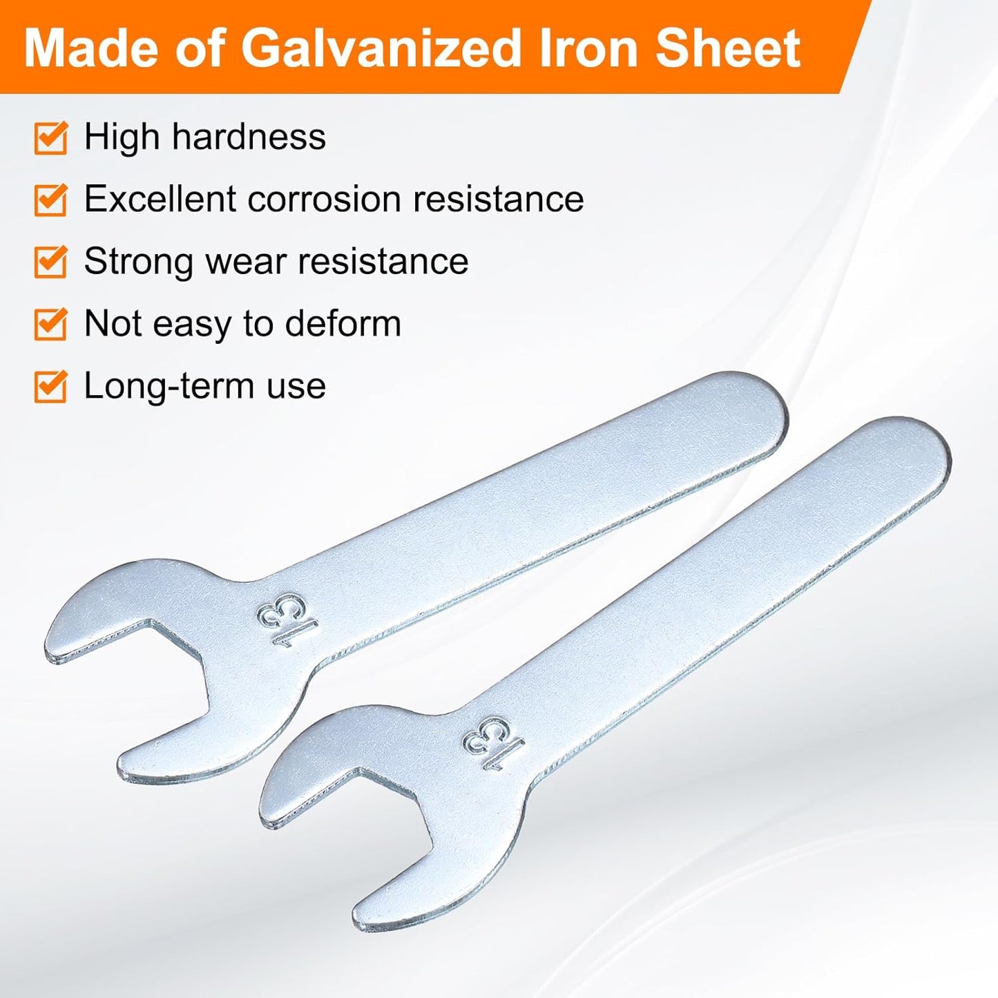 HARFINGTON 10pcs Small Wrench Open End Wrench 13x87x2mm Metric U-Shaped Single Open Ended Spanner Super Thin Small Flat Head Galvanizing Wrench for Automotive Repair Furniture Assembly