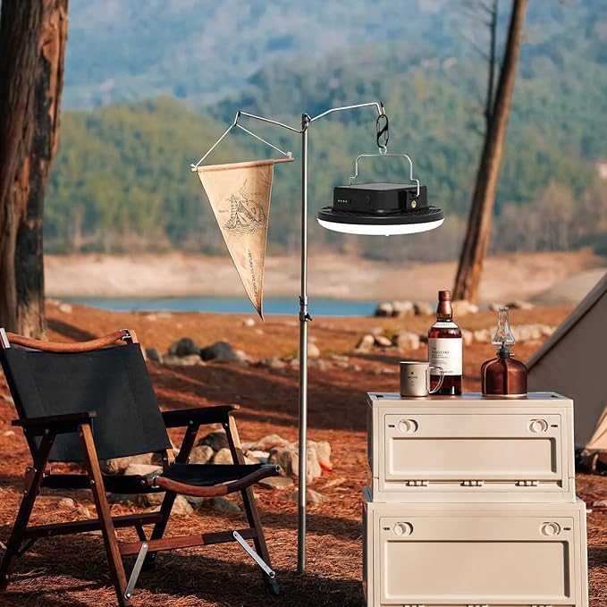 16500mAh 60W Rechargeable Solar Camping Light 3000LM 2700/4000/6500K LED Camping Lantern Portable Waterproof Tent Light Solar Power Failure for Christmas Day Gift (Standard)