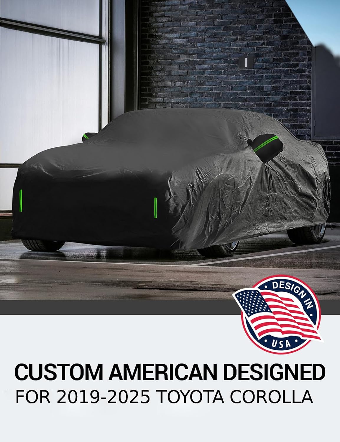 Proadsy 2025 Upgrade 6 Layers Car Cover Custom Fit for Corolla Sedan 2019-2024 2025 Windproof All Weather Waterproof Sun Rain UV Dust Snow Protection Outdoor Full Covers