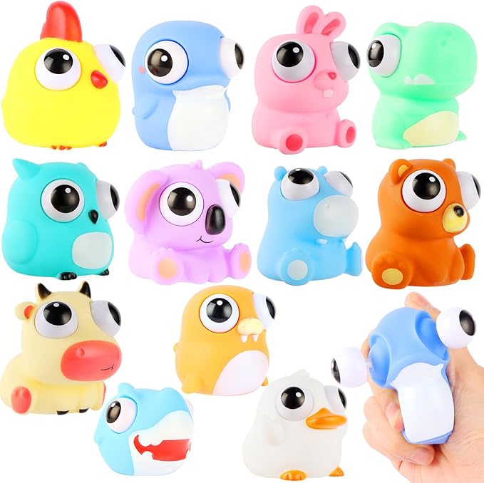 12 PCS Squeeze Toys Eye Popping Squeeze Toy Fidget Toys for Kids Party Favors for Kids 4-8 Back to School Gifts for Easter Basket Stuffers Party Favors Gifts