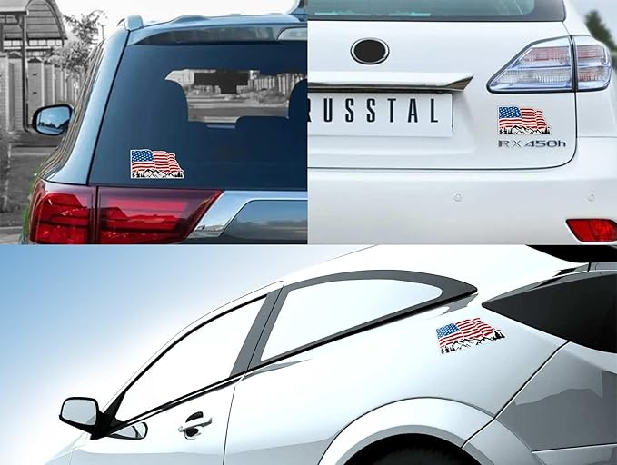 1PCS in God We Trust American Flag License Plate Frame Holder - USA Stars and Stripes Auto Universal Aluminum Matte Car Tag Holder Covers with Sticker & Screws for Men