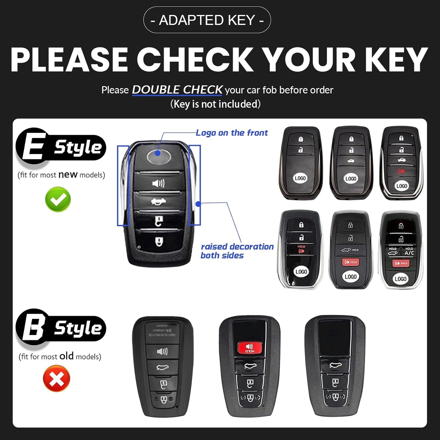 OLLEN Clear TPU Key Fob Cover, Fit for Toyota Camry 2025 2026, for Land Cruiser 2019-2026~, Compatible with Tundra 2022-2026~ etc, Car Key Protector, Clear, 2 Pcs