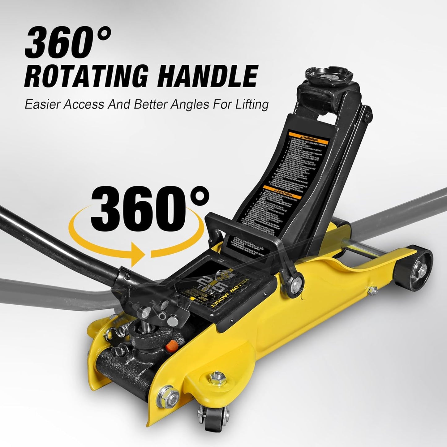 YELLOW JACKET 2.5 Ton Trolley Jack with Carrying Case Hydraulic Low Profile Floor Jack for Cars Lift with Single Piston Lift Pump, 5500 lb Capacity…