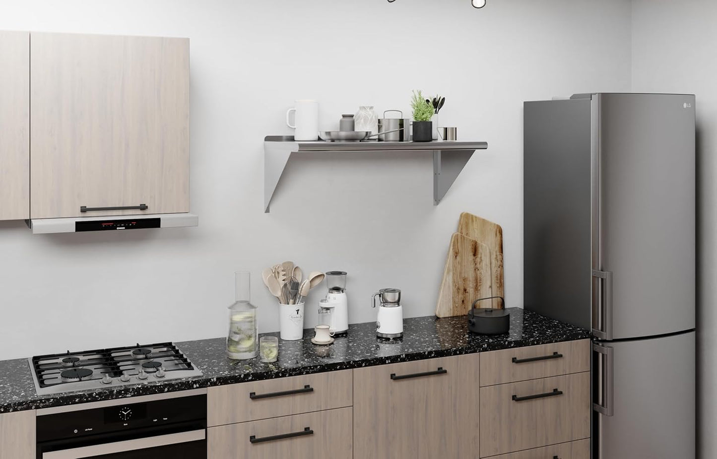 AmGood 36" Long X 18" Deep Stainless Steel Wall Shelf | NSF Certified | Appliance & Equipment Metal Shelving | Kitchen, Restaurant, Garage, Laundry, Utility Room