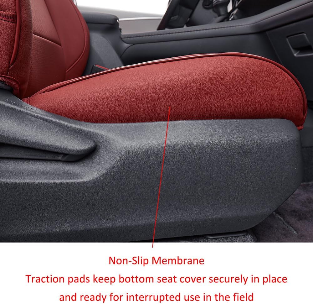 EKR Sienna Seat Covers for 2021-2025 Toyota Sienna Limited,Platinum,2nd Row Captain Chairs with Legrest 7 Seats,Automotive Seat Covers,Car Seat Cover Full Set,Leather (Burgundy)