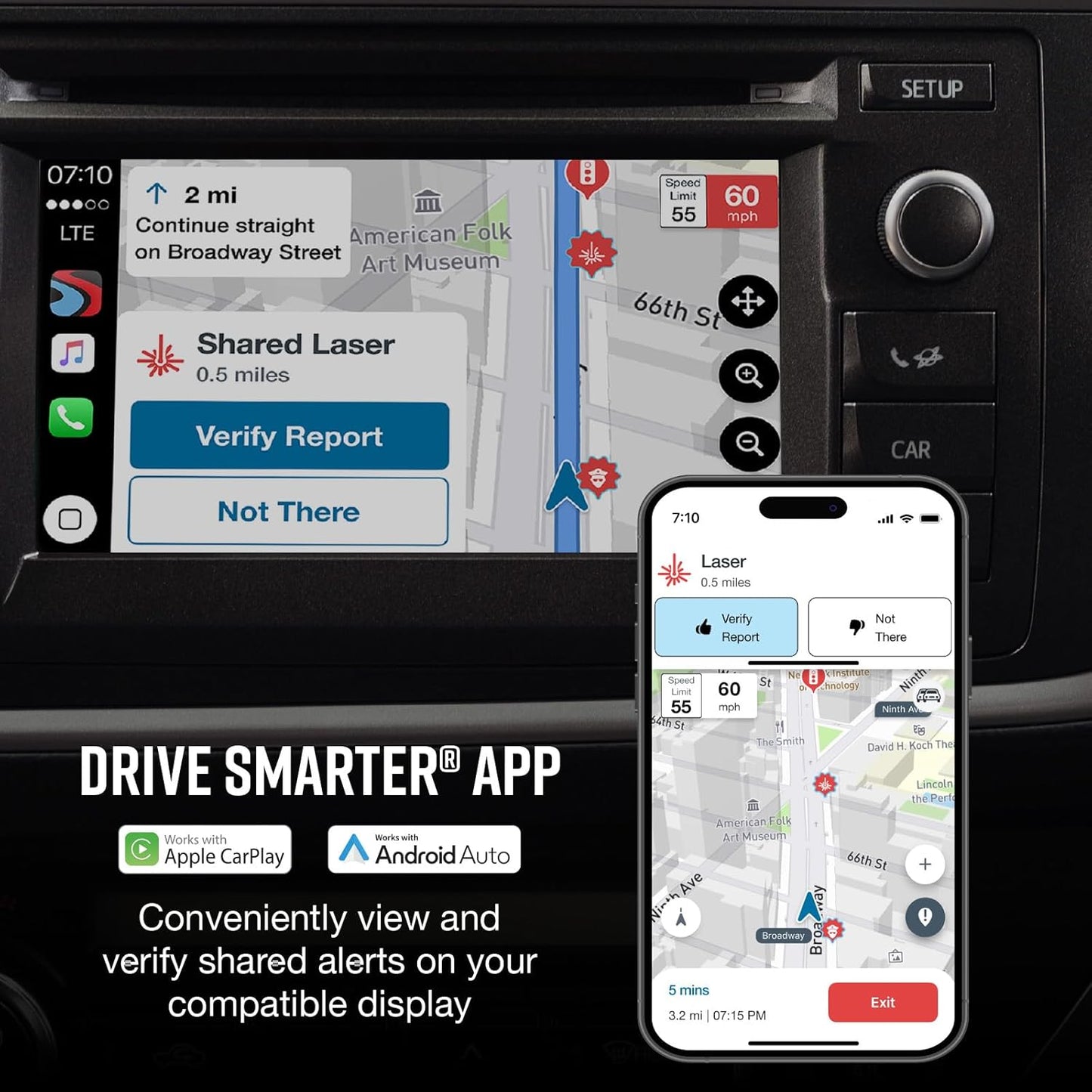 Cobra Smart Dash Cam + Rear Cam (SC 200D) – QHD+ 1600P Resolution, Built-in Wi-Fi & GPS, Voice Commands, Live Police Alerts, Incident Reports, Emergency Mayday, Drive Smarter App, 16GB SD Card Incl.