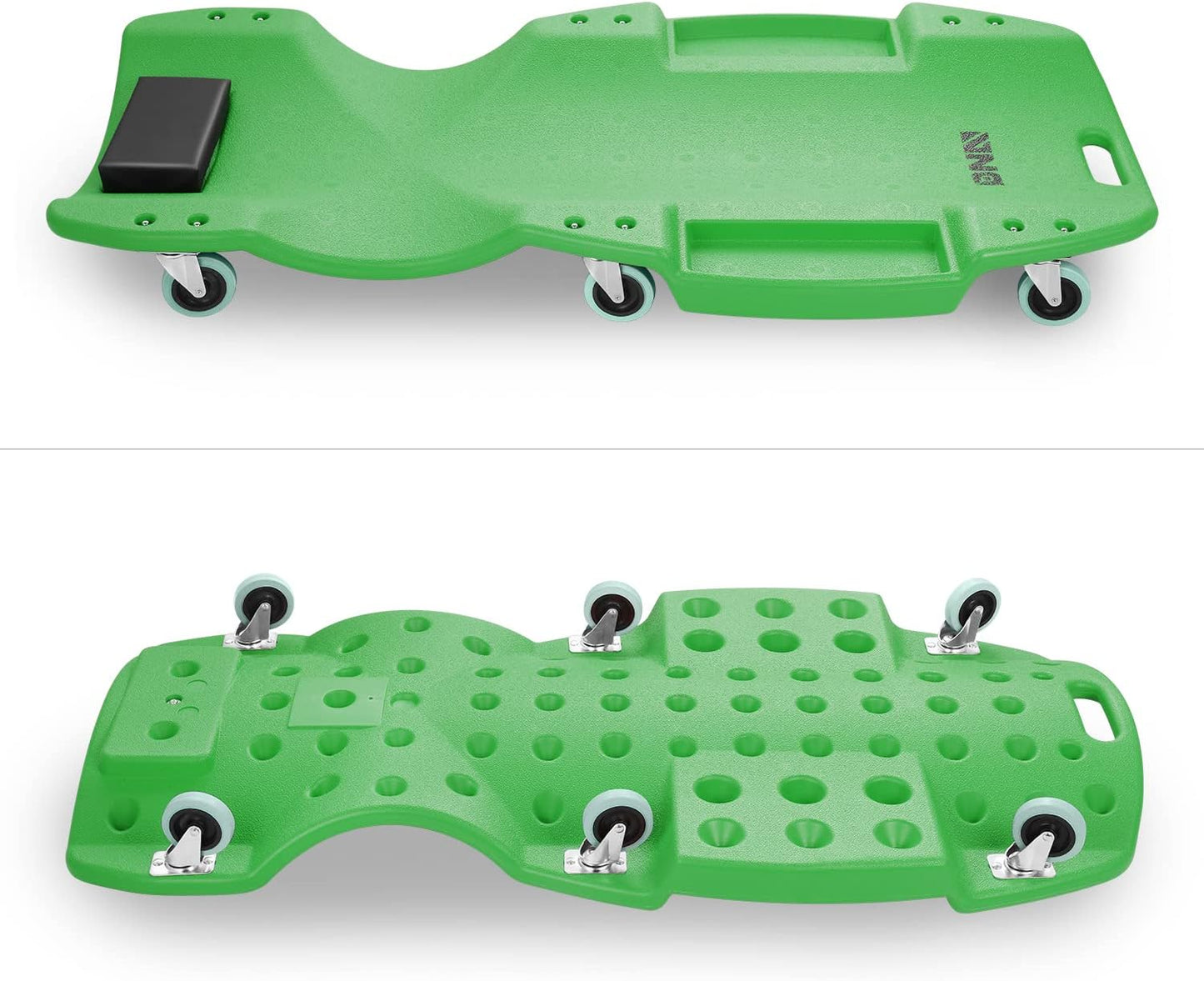 DNA MOTORING TOOLS-00240 48 Inches Heavy-Duty Low-Profile Roller Automotive Creeper with Padded Headrest, Green