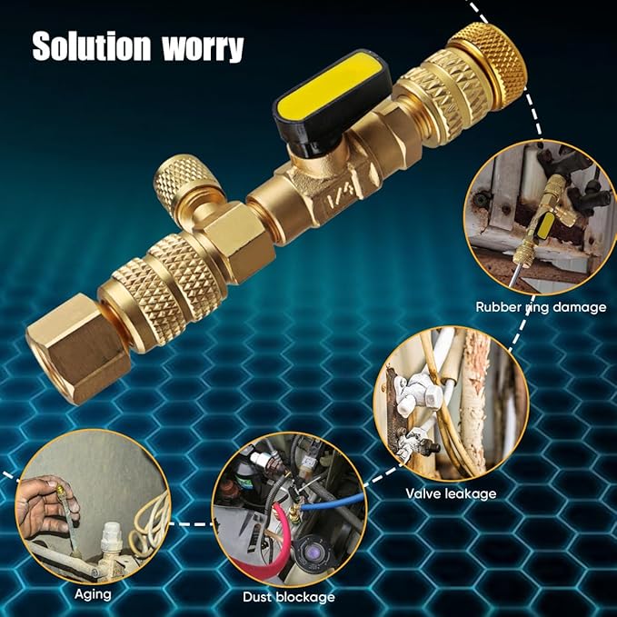 Valve Core Remover Tool - Dual Size SAE 1/4 & 5/16 Port Valve Core Remover/Installer Exclusive for Home HVAC (R22 R12 R407 R32 R404 R410A R600 Compatible, Not for A/C Use) with 20 PCS Valve Cores