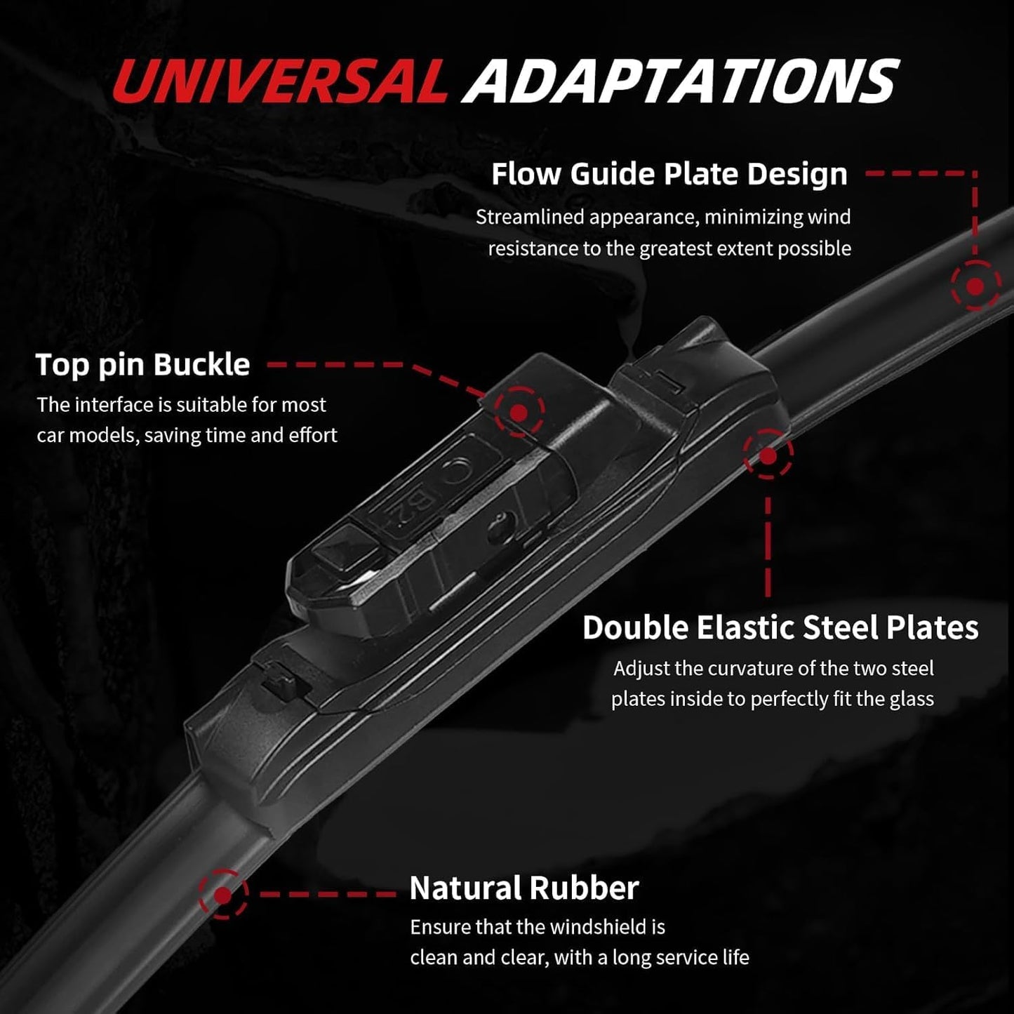 OTUAYAUTO Windshield Wiper Blades - Replacement for Volkswagen VW ID.4 2021-2024, Front and Rear Wipers Set, Top Lock - 28"+18"+11" (Pack of 3)