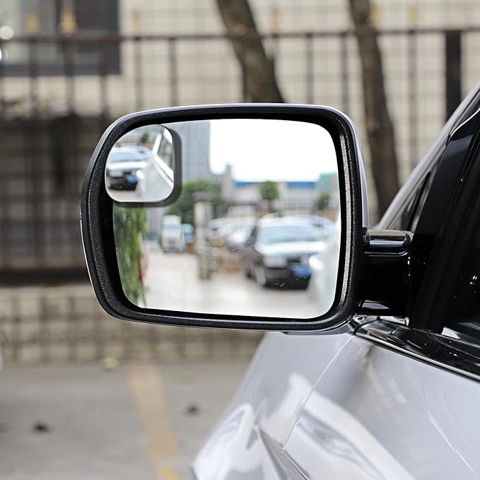 2 pcs Blind Spot Mirrors, HD Glass Convex 360° Wide Angle Side Rear View Mirror with ABS Housing for Cars SUV and Trucks