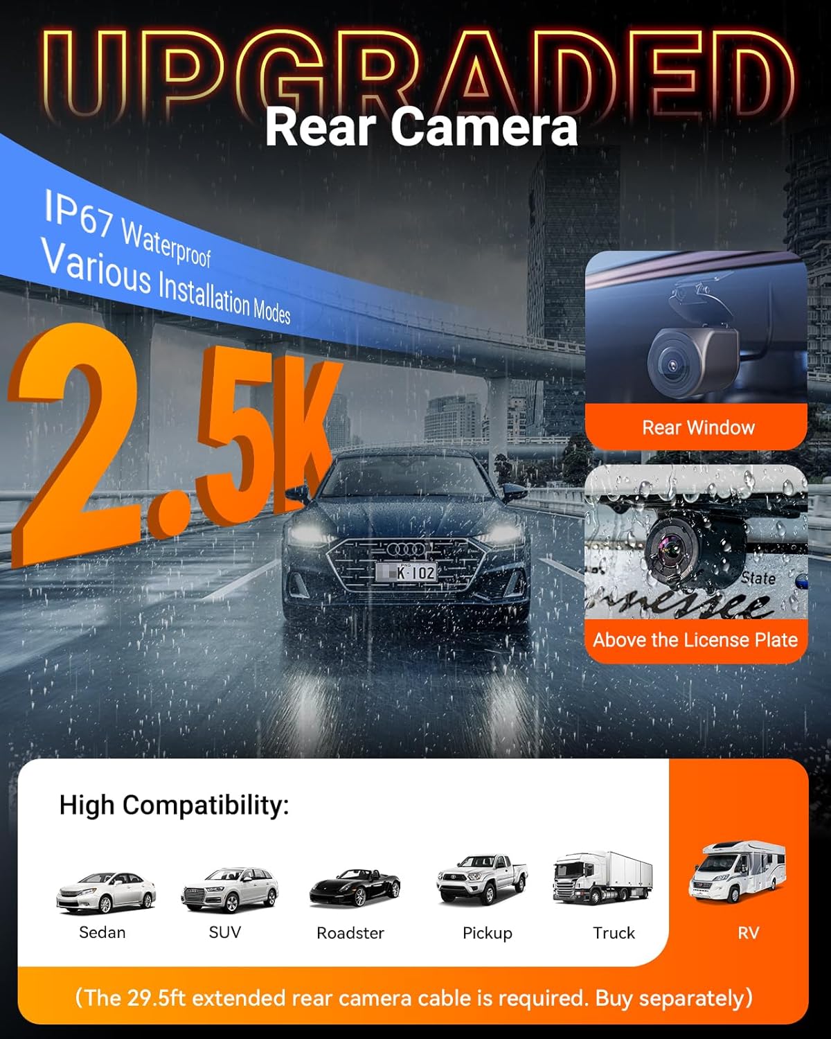 Vantrue N4S 3 Channel Front Inside Rear Dash Cam, 2.7K+1440P+1440P WiFi Dash Camera w/PlatePix™, STARVIS 2 x HDR x IR Night Vision, Voice Control, GPS, 24/7 Parking Mode, LTE Support, Support 1TB Max
