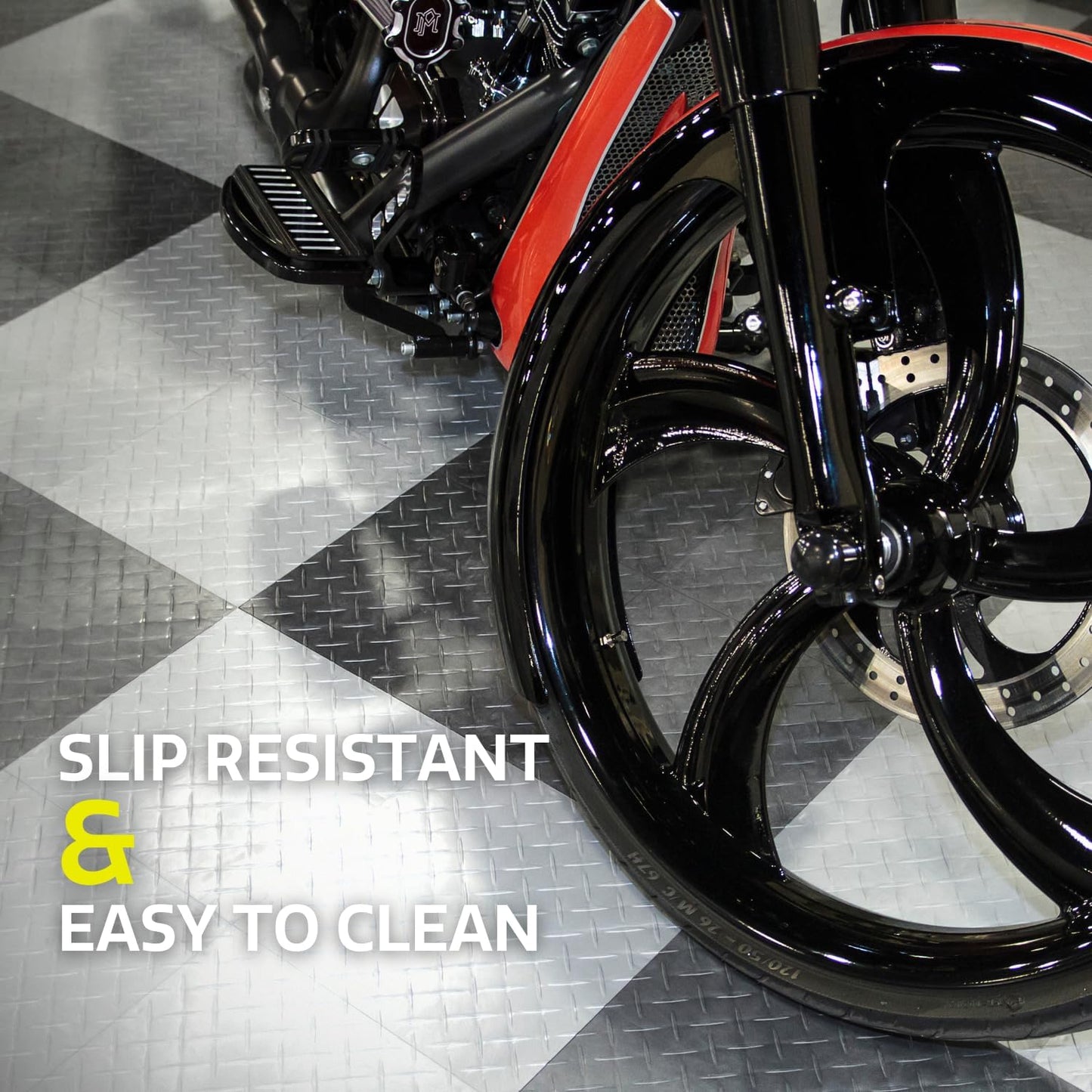 Big Floors RaceDeck Diamond Plate Design, Durable Interlocking Modular Garage Flooring Tile (Alloy, 12 Pack of 12 x 12" Tiles)