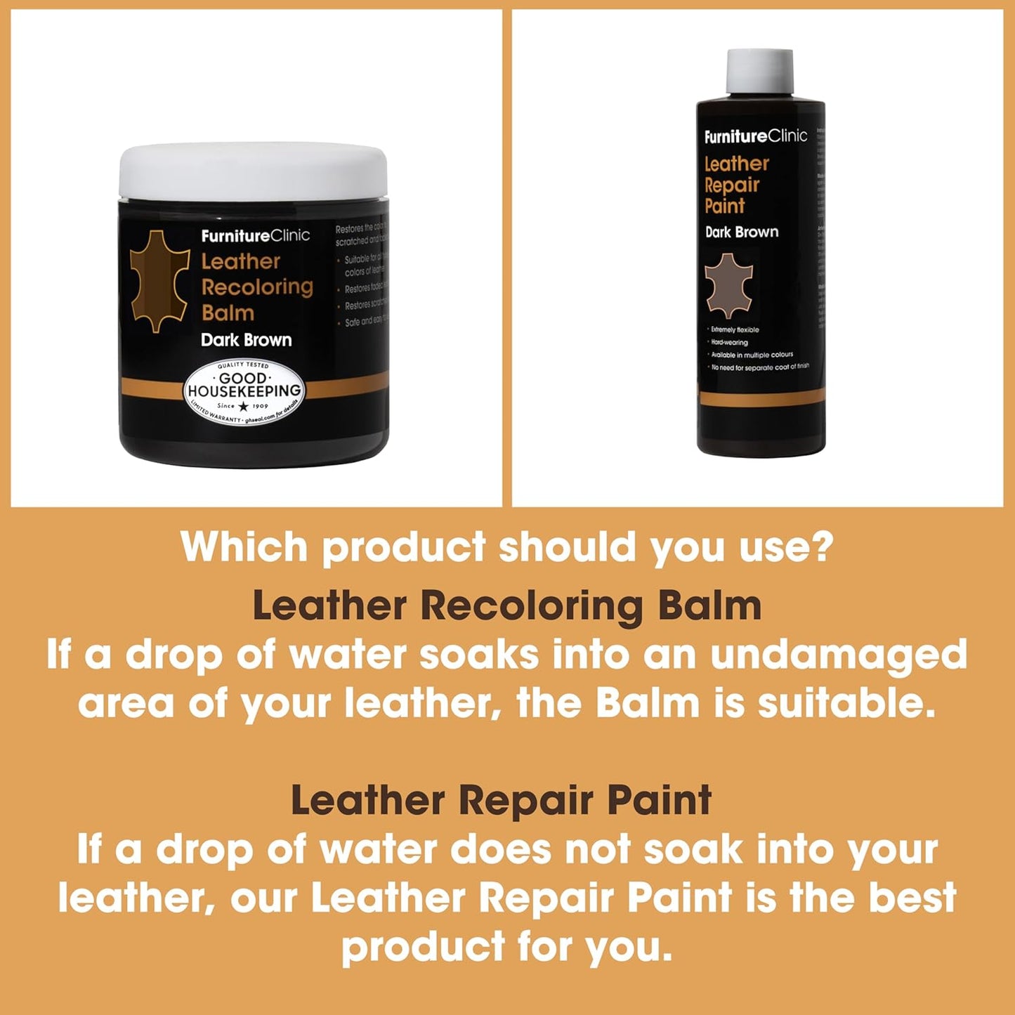The Original Leather Recoloring Balm by Furniture Clinic - Light Grey Leather Dye for Furniture, Couches & Car Seats - Restore Scratched, Faded, & Damaged Surfaces