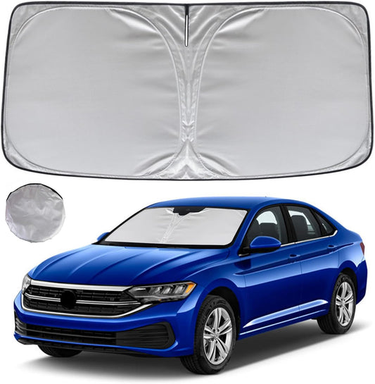 KAYZT Windshield Sun Shade for 2019-2025 Volkswagen VW Jetta Foldable Sunshade Front Window Custom Fit Car Accessories