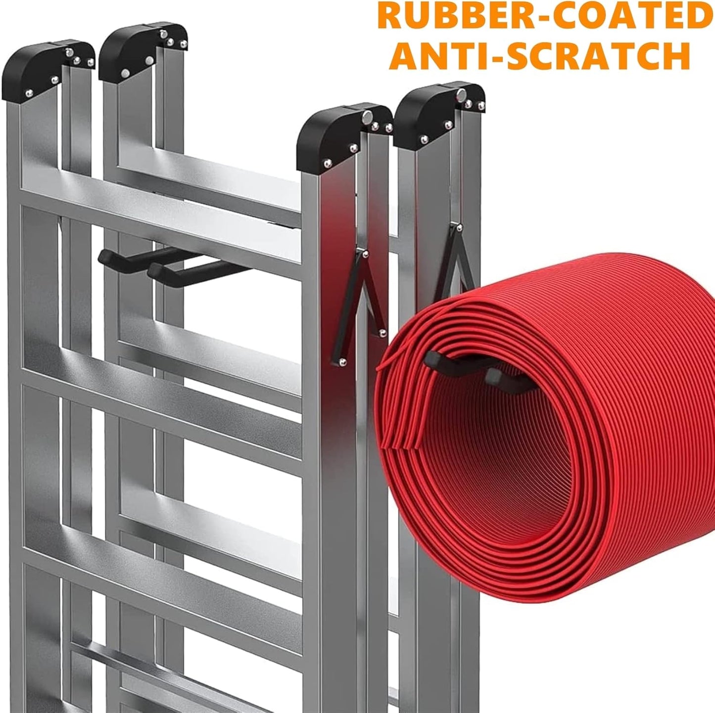 TORACK Garage Hooks Heavy Duty Tool Organizer, Wall Mount Hanger Rack Garage Storage Utility Hooks for Car Tires, Ladders, Chairs, Strollers, Power Tools, Garden Tools (2 Pack, 12.4" Hook)