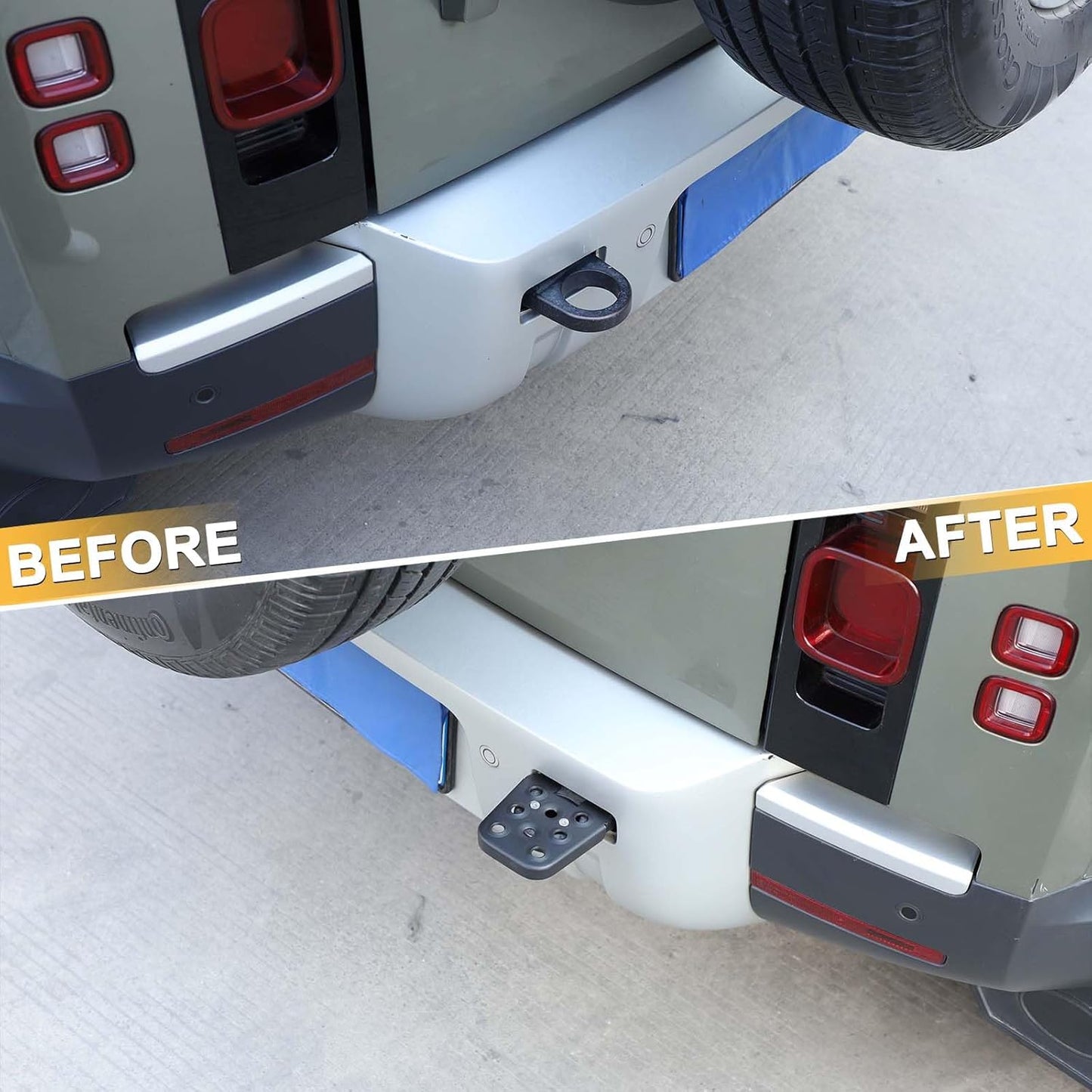 Rear Tow Towing Hook Foot Pedal for L@nd Rover Defender 90 110 130 2020-2025, Car Trailer Hook Carbon Steel Trailer Ring Accessories (Style A)