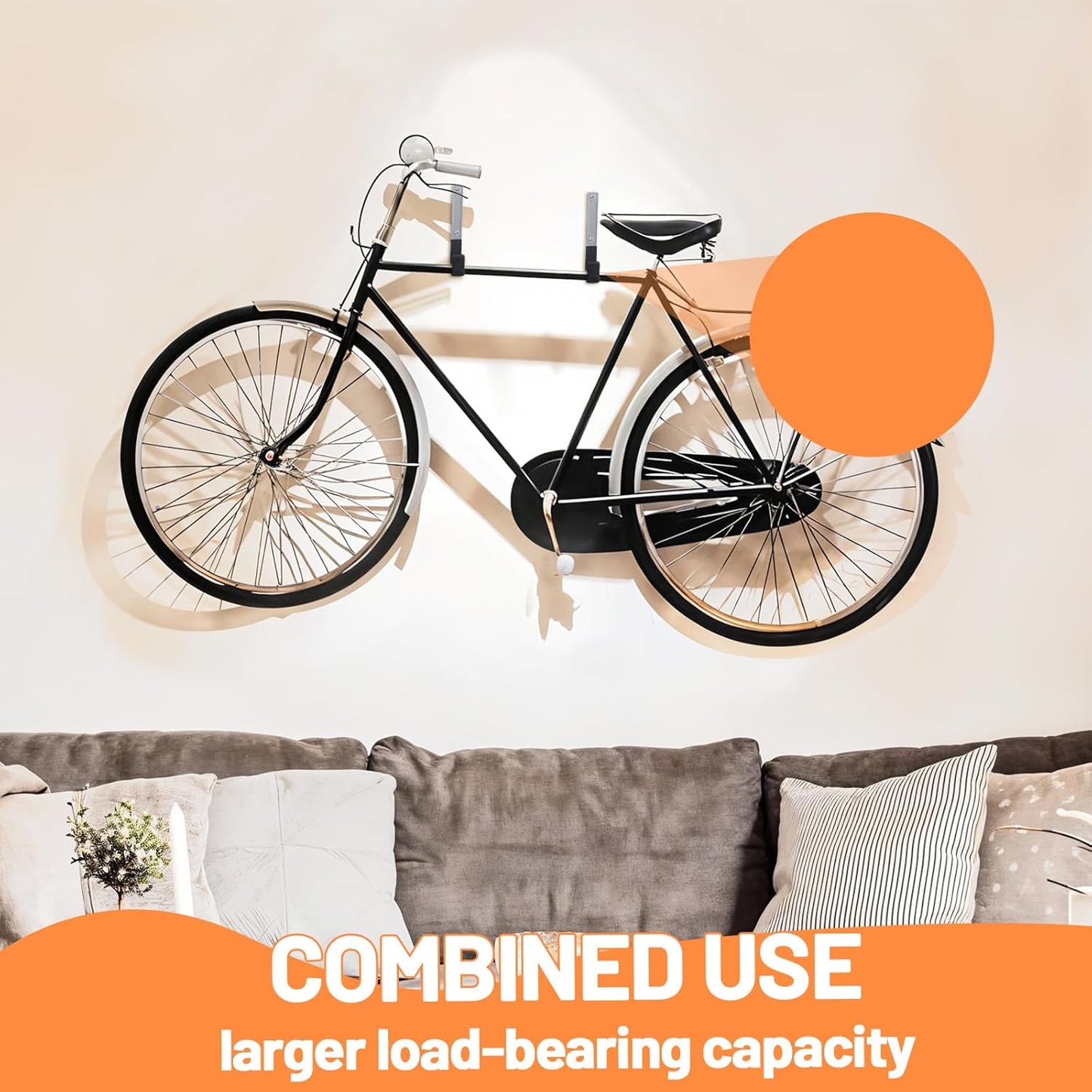 Heavy Duty Garage Hooks 8-Pack Wall Mount Storage Hooks for Bike, Ladder, Garden Hose, Chainsaw, Shovel, and Utility Tools - 55lbs Capacity, Black